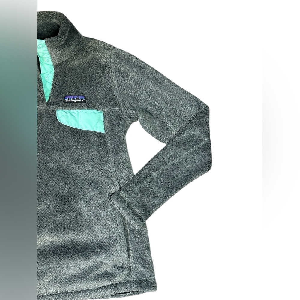Patagonia Gray Fleece with Mint Detail XS - Picture 3 of 5